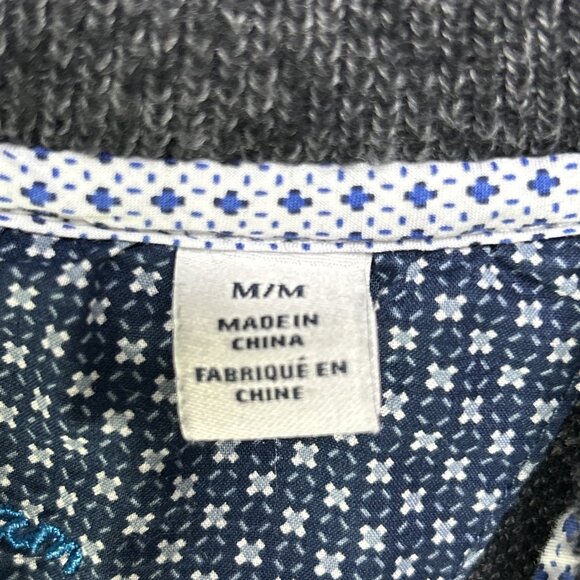 Robert Graham 1/4 Zip Long Sleeve Sweater Gray Men's Size Medium Knit - Picture 3 of 10